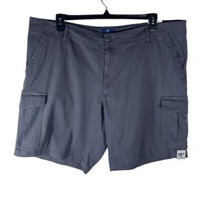 George Mens Cargo Shorts Gray Size 44 Stretch Cotton 10 Inseam NEW